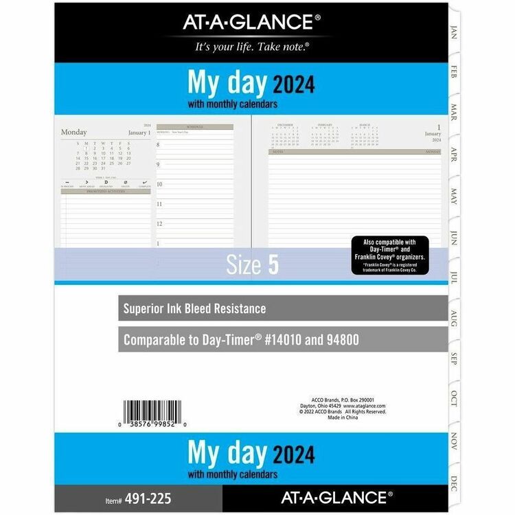 At-A-Glance PRO Planner Refill, Julian Dates, Daily, 1 Year, January 2021 till December 2021 (AAG491225)