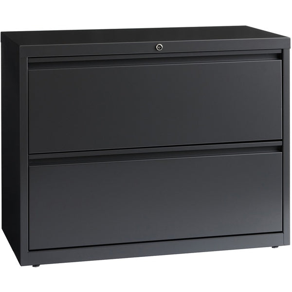 Lorell 2 Drawer Metal Lateral File Cabinet, 38"x21.5"x32-4/5", Dark Gray (LLR60449)
