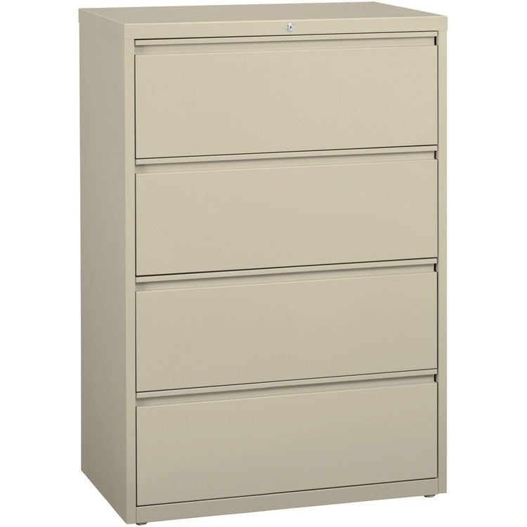 Lorell 4 Drawer Metal Lateral File Cabinet, 31"x21.5"x57.75", Beige (LLR60444)