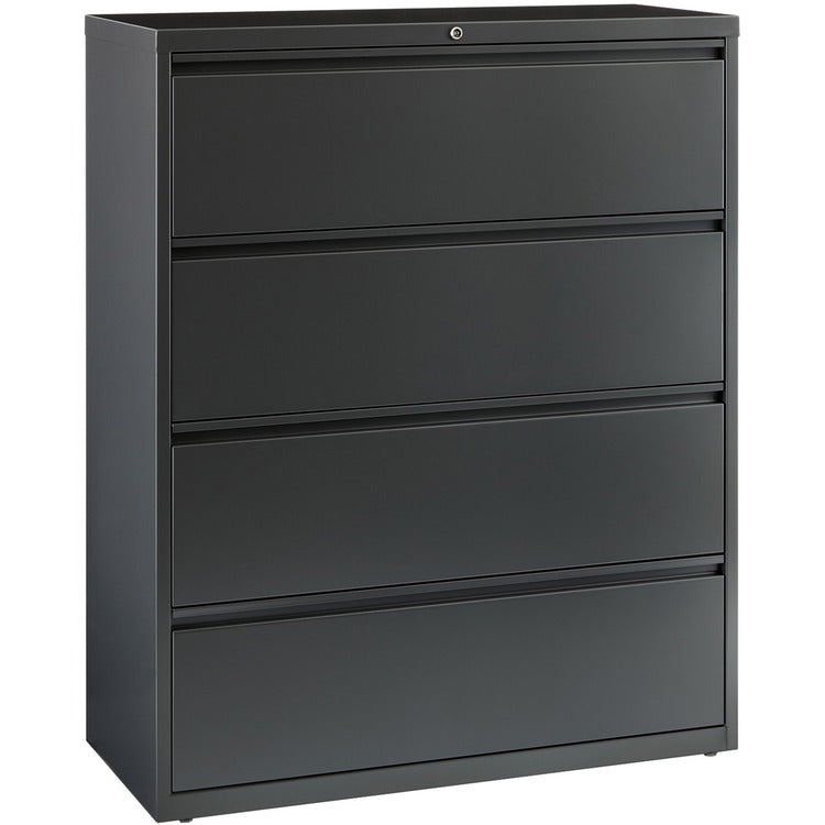 Lorell 4 Drawer Metal Lateral File Cabinet, 44"x21.5"x57.75", Dark Gray (LLR60437)
