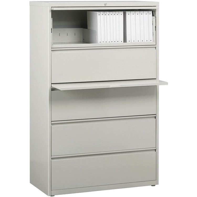 Lorell 5 Drawer Metal Lateral File Cabinet, 38"x21.5"x71.5", Gray (LLR60442)