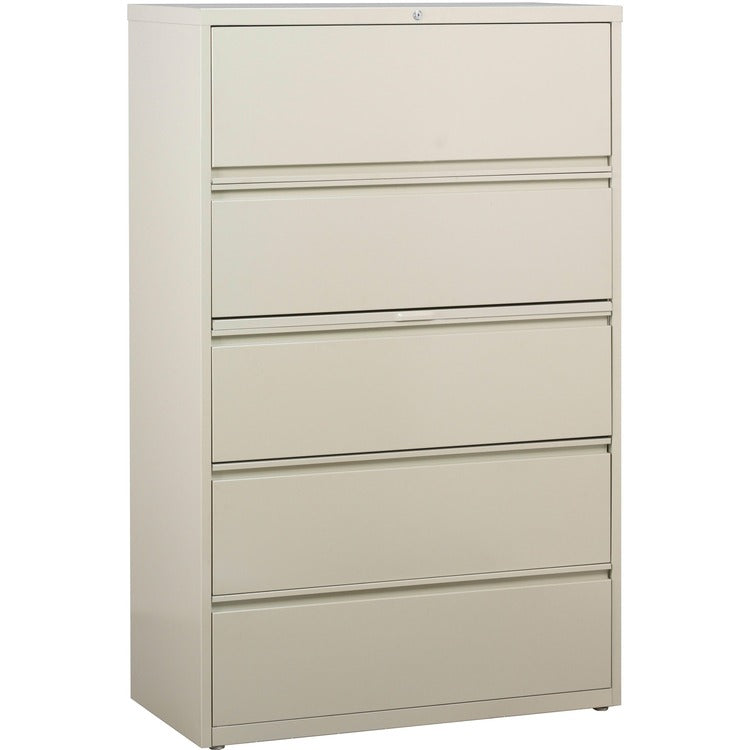 Lorell 5 Drawer Metal Lateral File Cabinet, 38"x21.5"x71.5", Beige (LLR60441)