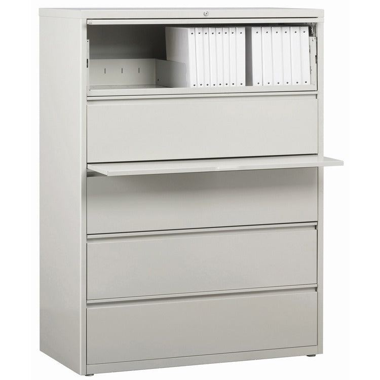 Lorell 5 Drawer Metal Lateral File Cabinet, 44"x21.5"x71.5", Gray (LLR60433)