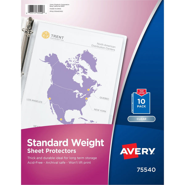 Avery&reg; Standard Weight Sheet Protectors, Pack of 10 (AVE75540)