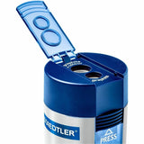 Staedtler Double-hole Tub Pencil Sharpener, 2 Hole(s), 1.5" x 1.5", Plastic (STD512001) Each