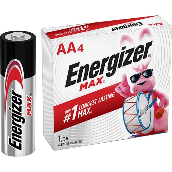 Energizer MAX Alkaline AA Batteries, 4 Batteries (EVEE91) Each