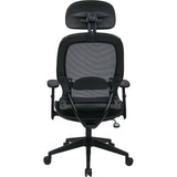 Office Star Professional Air Grid Chair with Adjustable Headrest, Mesh Seat Material, 5-star Base, Black (OSP55403) Each