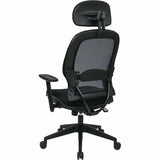 Office Star Professional Air Grid Chair with Adjustable Headrest, Mesh Seat Material, 5-star Base, Black (OSP55403) Each