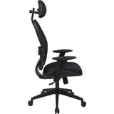 Office Star Professional Air Grid Chair with Adjustable Headrest, Mesh Seat Material, 5-star Base, Black (OSP55403) Each