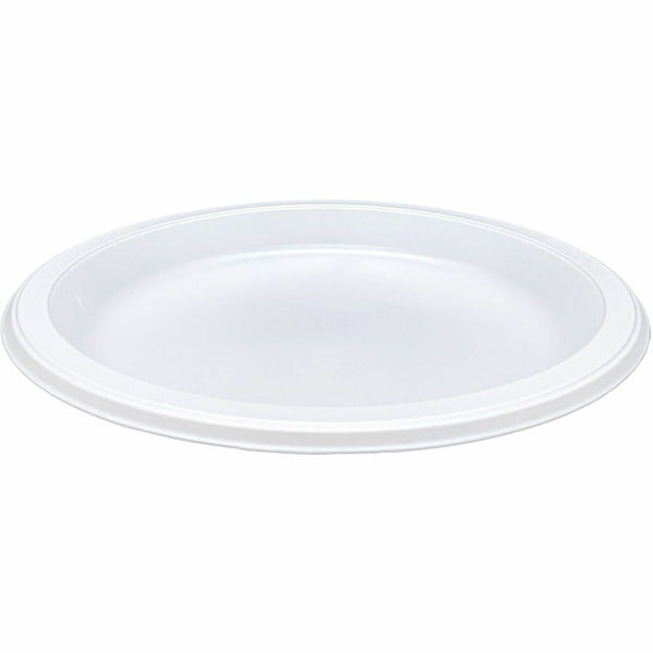 Genuine Joe Reusable Plastic White Plates, 9" Diameter Plate, Plastic, White (GJO10329) Pack of 125