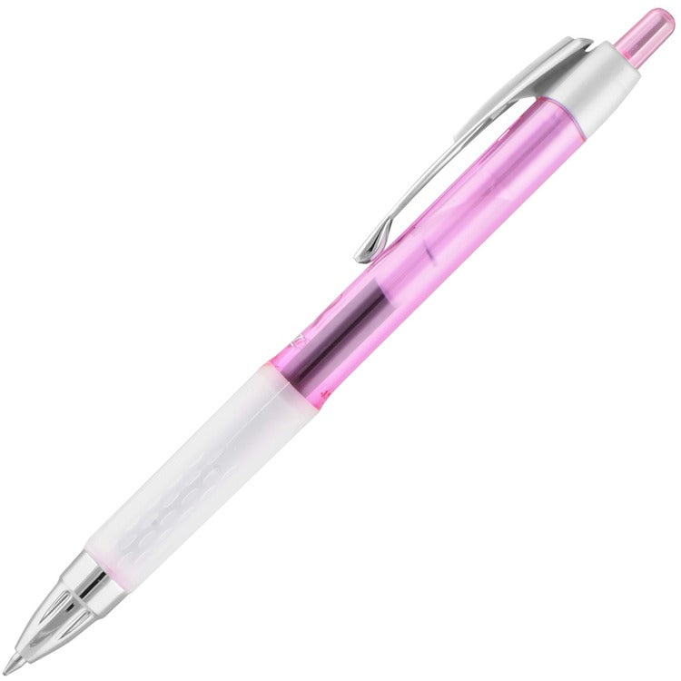 uniball&trade; 207 Retractable Gel - Pink Ribbon Edition - Medium Pen Point - 0.7 mm Pen Point Size - Refillable - Black Gel-based Ink - Pink Barrel (UBC1745267) Each