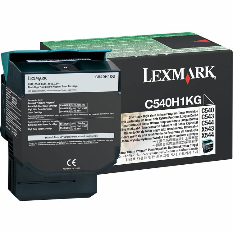Lexmark C540H1KG Return Program High-Yield Toner, 2500 Page-Yield, Black (LEXC540H1KG) Each