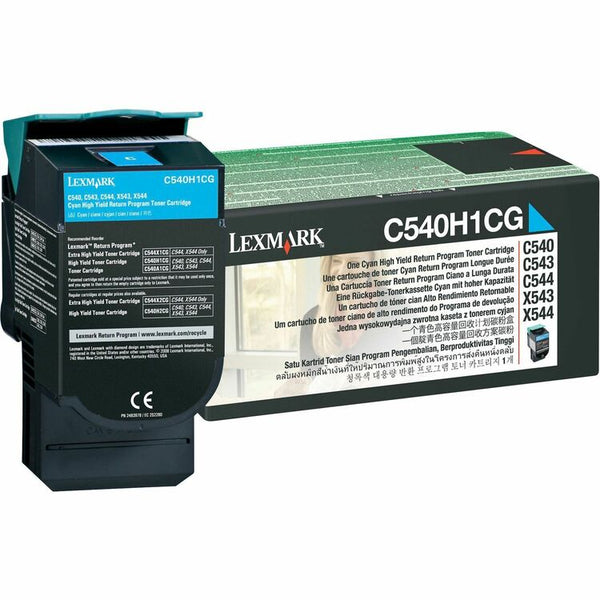 Lexmark C540H1CG Return Program High-Yield Toner, 2000 Page-Yield, Cyan (LEXC540H1CG)