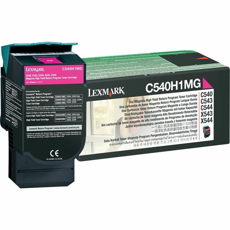 Lexmark C540H1MG Return Program High-Yield Toner, 2000 Page-Yield, Magenta (LEXC540H1MG)