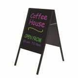 MasterVision Wet-Erase Display Board, 32" x 21", Black Melamine Surface, Black Wood Frame (BVCDKT30505042) Each