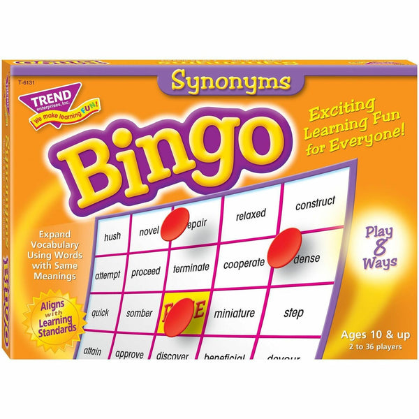 Trend Synonyms Bingo Game, 3-36 Players, 36 Cards/Mats (TEP6131) Each