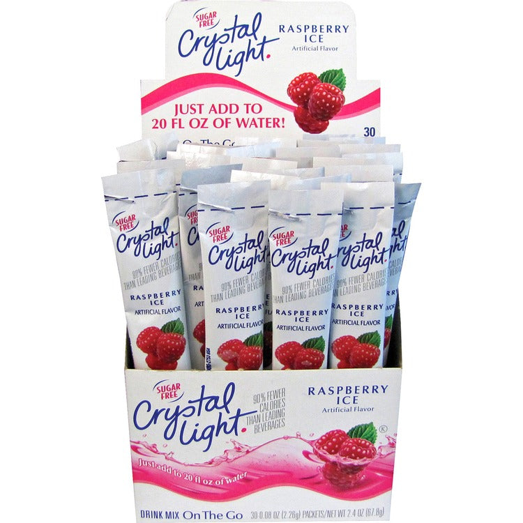 Crystal Light Raspberry Ice Flavored Drink Mix, 8-oz. Packets, 30/Box (KRF7980) Box of 30