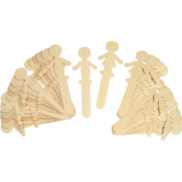 Creativity Street People Shaped Wood Craft Sticks (PAC364502) Pack of 36