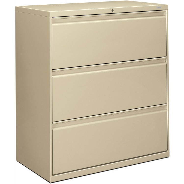 HON 800-Series 3 Drawer Metal Lateral File Cabinet, 36" Wide, Beige (HON883LL)