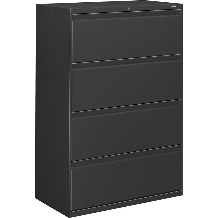 HON 800-Series 4 Drawer Metal Lateral File Cabinet, 36" Wide, Dark Gray (HON884LS)