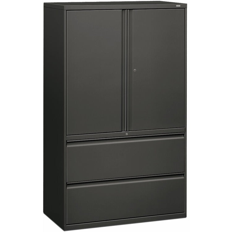HON 800 Series 42&quot; Wide Storage Cabinet with 2 Drawer Lateral File, Charcoal (HON895LSS)