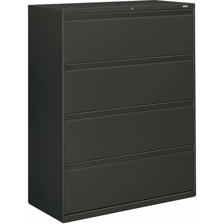 HON 800-Series 4 Drawer Metal Lateral File Cabinet, 42" Wide, Dark Gray (HON894LS)