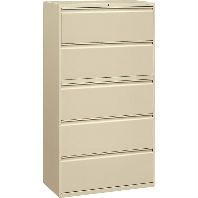 HON 800-Series 5 Drawer Metal Lateral File Cabinet, 36" Wide, Beige (HON885LL)