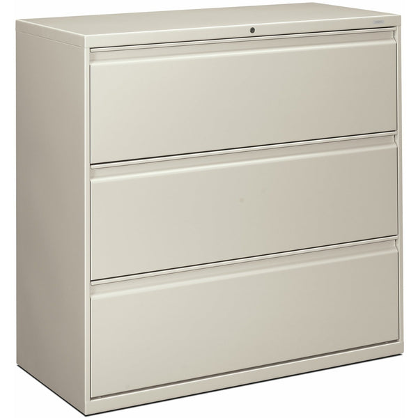 HON® Brigade 800 Series Lateral File, 3 Legal/Letter-Size File Drawers, Light Gray, 42" x 18" x 39.13" (HON893LQ)