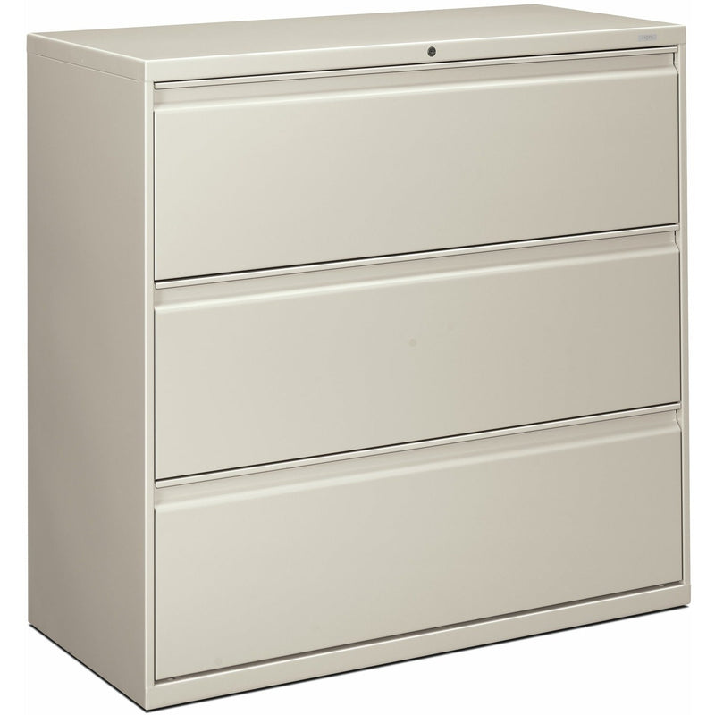 HON® Brigade 800 Series Lateral File, 3 Legal/Letter-Size File Drawers, Light Gray, 42" x 18" x 39.13" (HON893LQ)