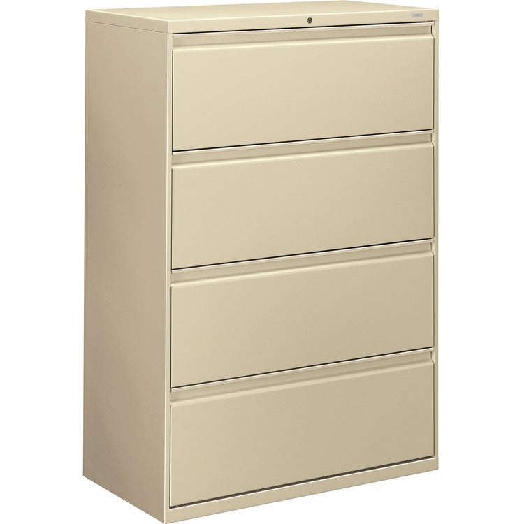 HON 800-Series 4 Drawer Metal Lateral File Cabinet, 36" Wide, Beige (HON884LL)