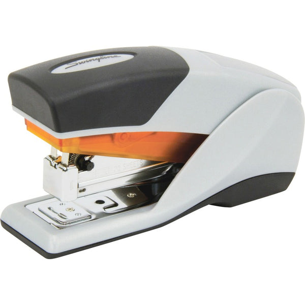 Swingline Optima 25 Reduced Effort Compact Stapler, 25-Sheet Capacity, Gray/Orange (SWI66412)