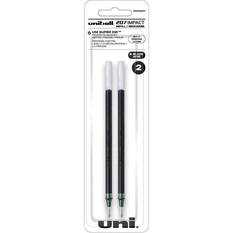 uniball&trade; Gel Impact Refill, Bold Point, Black Ink (UBC65808PP) Pack of 2