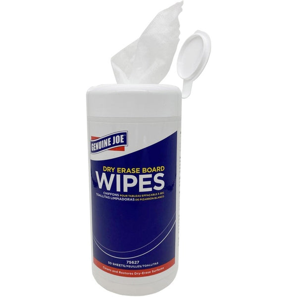 Genuine Joe Board Wipes, Dry-Erase, Non-Toxic/Low-Odor (GJO75627)