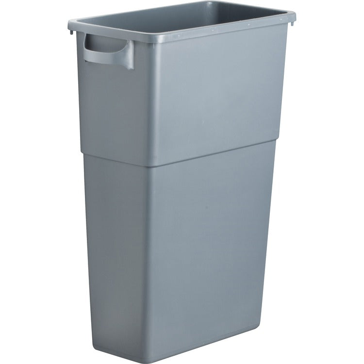 Genuine Joe Rectangle Plastic Indoor Trash Can, 23 Gallon, Gray (GJO60465)