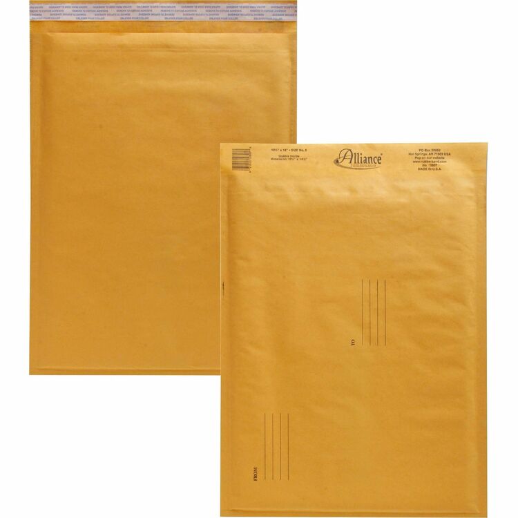 Alliance Rubber Envelopes #5, Self Sealing, Bubble Cushioned, 10 1/2&quot; x 16&quot; (ALL10807) Case of 25