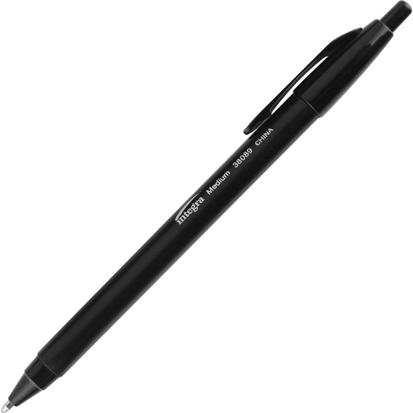 Integra Retractable Ballpoint Pen, Medium Point, Black (ITA38089) 1 Dozen