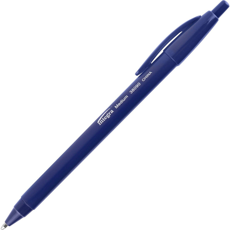 Integra Retractable Ballpoint Pen, Medium Point, Blue (ITA38090) 1 Dozen