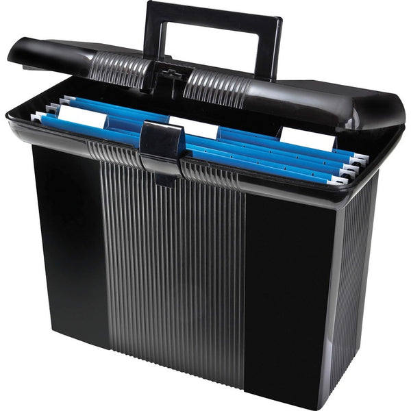 Pendaflex Portafile&trade; Hanging Folder Box, Lid w/Recessed Handle, 13 7/8w x 6 3/8d, Black (PFX41732) Each