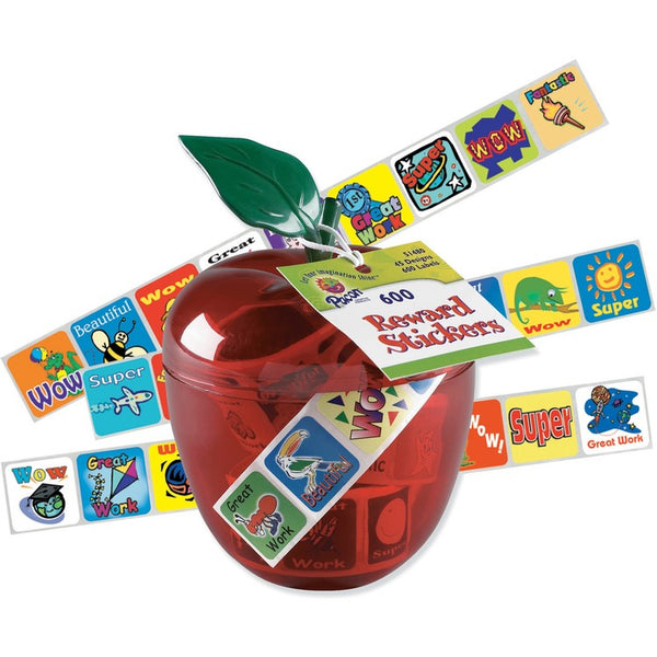 Pacon Reward Stickers in Plastic Apple (PAC51480) Set of 600