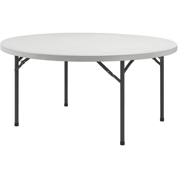 Lorell Banquet Folding Table, 500lb Capacity, Round Top x 60" Diameter , Platinum (LLR60326)