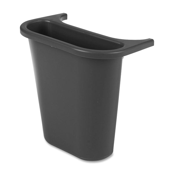 Rubbermaid Commercial Saddlebasket Recycling Side Bin, 1.19 gal Capacity, Black (RCP295073) Each