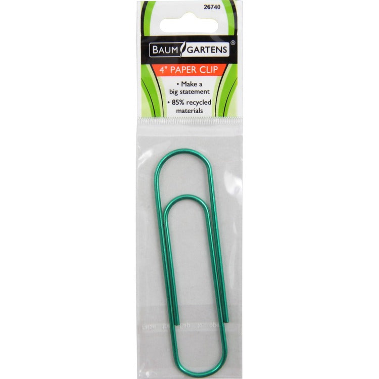 Baumgartens Metallic Paper Clip, 4&quot;, Assorted (BAU26740) Each