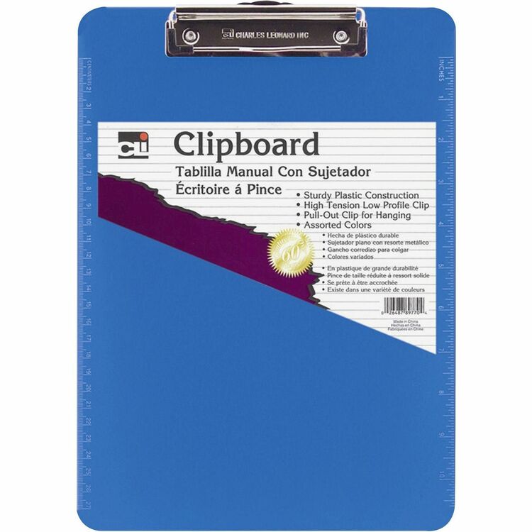 CLI Plastic Neon Clipboard, Blue (LEO89715)