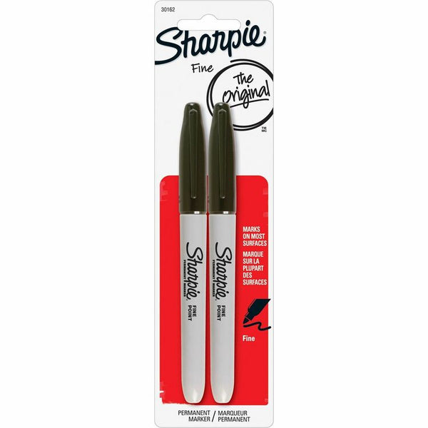 Sharpie Permanent Marker,Fine Point,Non Toxic,2 Count,Black (SAN30162PP) Pack of 2