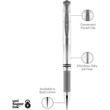 uniball Signo Gel Impact Pen, 1 mm Bold Pen Point, Refillable, Metallic Silver Ink, 12/Dozen (UBC60758) 1 Dozen