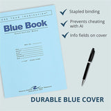 Roaring Spring 8, sheet Blue Examination Book, Letter, 8 Sheets, 16 Pages, 50/Pack (ROA77517) Pack of 50