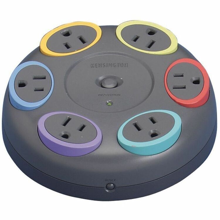 Kensington 62634 SmartSocket Six Outlet Tabletop Surge Protector, 1500 Joules (KMW62634) Each
