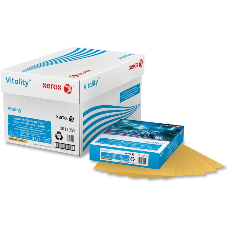 Xerox Multipurpose Pastel Colored Paper, 20lb, 8.5 x 11, Gold, 500/Ream (XER3R11055)