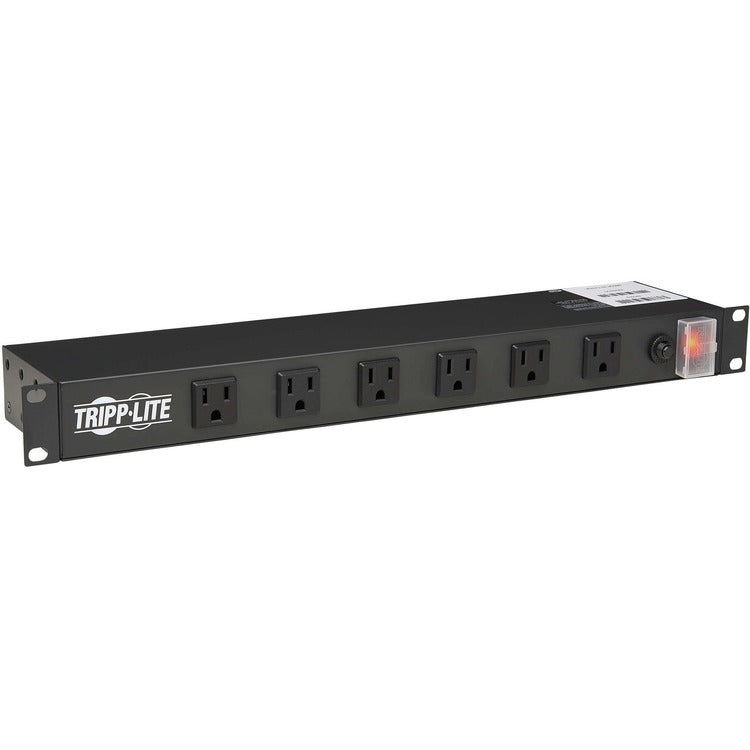 Tripp Lite by Eaton POWERSTRIP RACKMNT 12 RT ANGLE OUTLETS 6FRONT 6 REAR 15FT CORD (TRPRS1215RA) Each