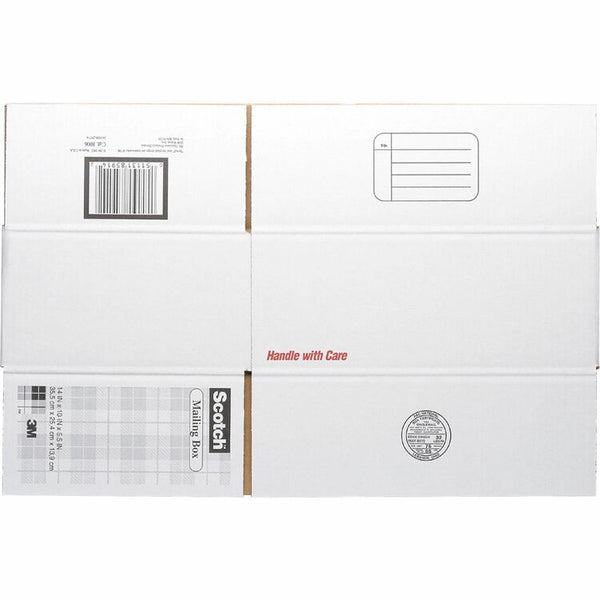 Scotch Mailing Box, Size C, Labels Included, 14&quot; x 10&quot; x 5-1/2&quot; White (MMM8006)